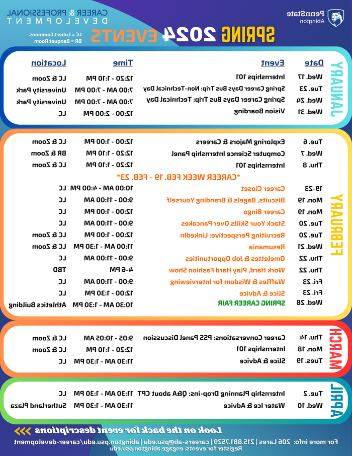 CPD Spring 2024 Events Schedule Flyer